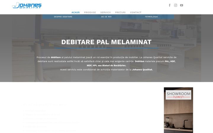 Ekrānuzņēmums no debitare-pal-melaminat.ro
