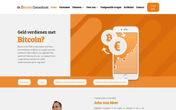 Skjámynd af debitcoinconsultant.nl