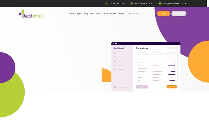 Screenshot of debitdirect.co.uk