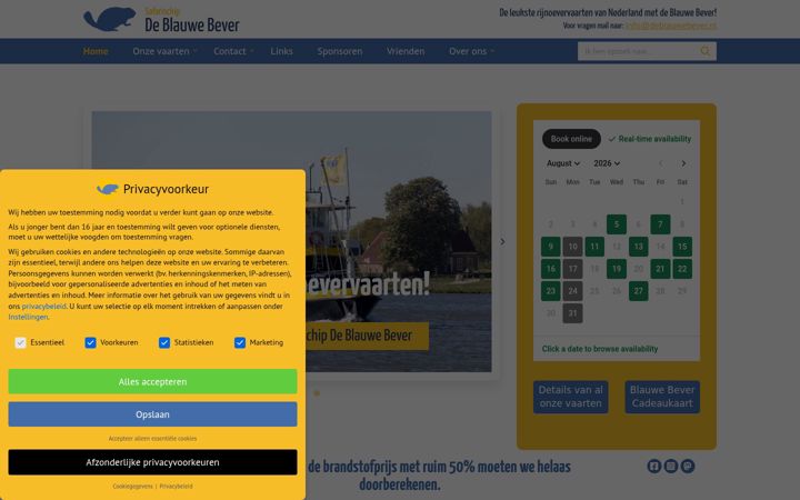 Skjámynd af deblauwebever.nl