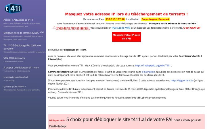 Screenshot of debloquer-t411.com