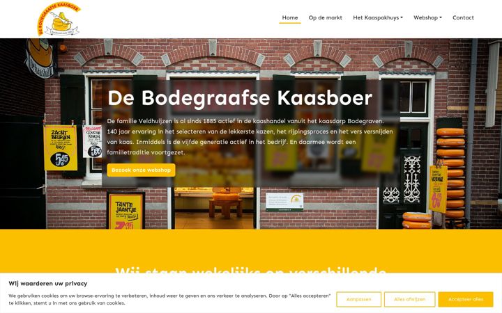 Captura de ecrã de debodegraafsekaasboer.nl