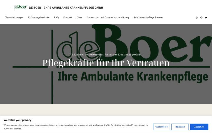 Screenshot of deboer-pflegedienst.de
