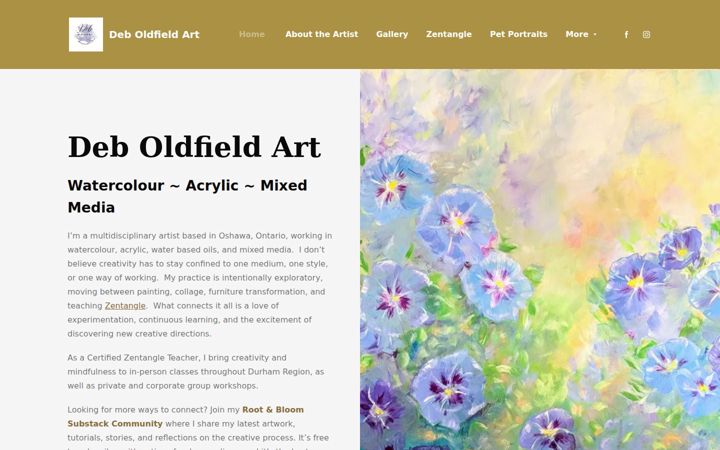 Snímek obrazovky deboldfieldart.ca