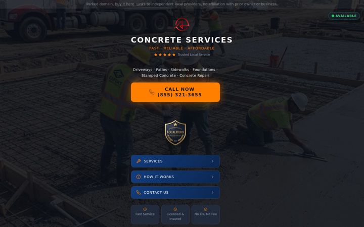 Screenshot of deborabreuconcretearts.com