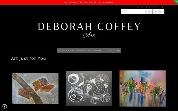 Screenshot of deborahcoffeyart.com