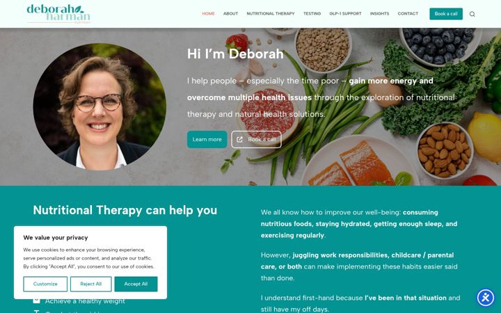 Screenshot of deborahharman.co.uk