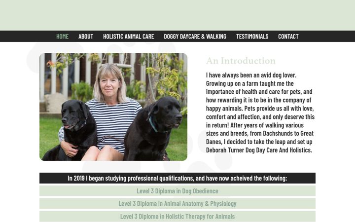 Screenshot of deborahsdogdaycare.co.uk