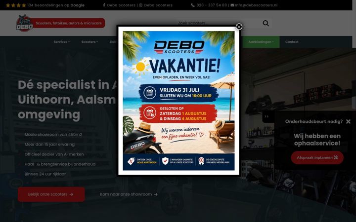Ekrānuzņēmums no deboscooters.nl