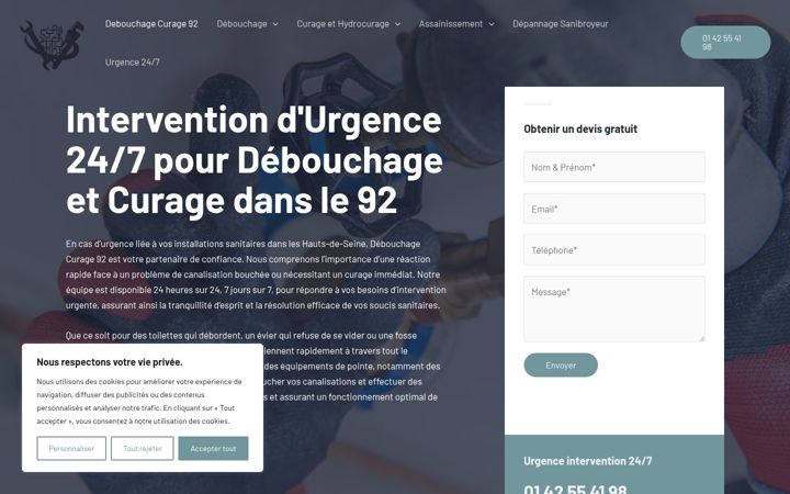 Screenshot of debouchage-curage-92.com