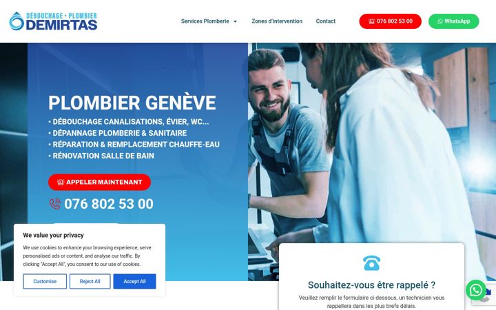 Screenshot of debouchage-geneve.ch