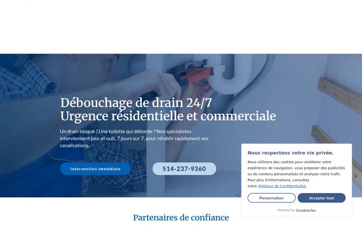 Ekrānuzņēmums no debouchage247.ca