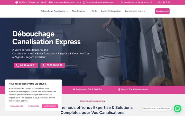Captura de ecrã de debouchageducoin.fr