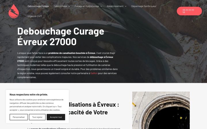 Skjermbilde av debouchageevreux.fr