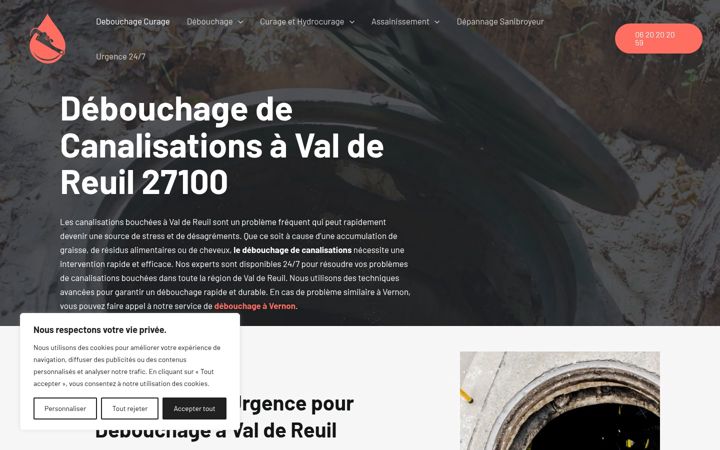 Skjermbilde av debouchagevaldereuil.fr