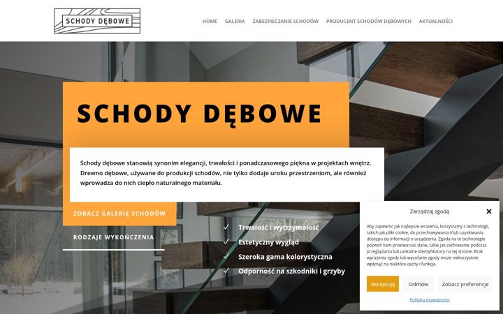 Screenshot stránky deboweschody.pl