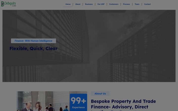 Screenshot of debquity.co.uk