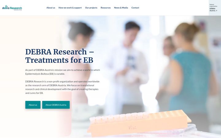 Screenshot of debra-research.org