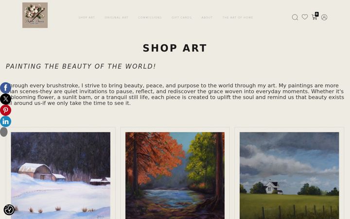 Screenshot of debradavisstudio.com