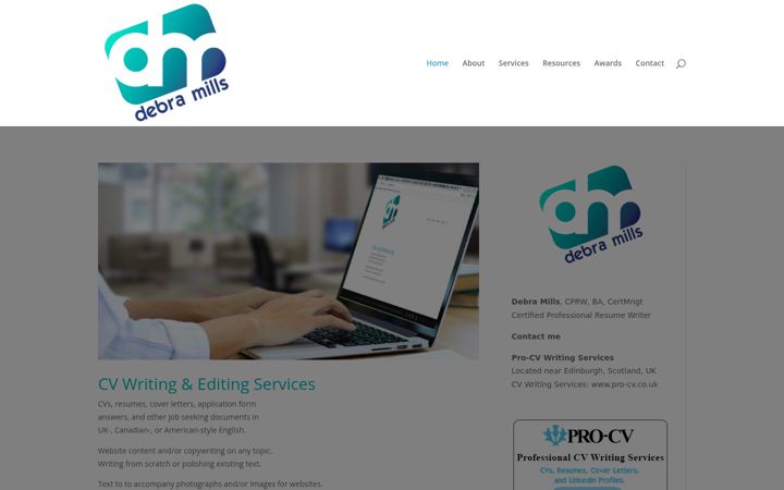 Screenshot of debramills.com