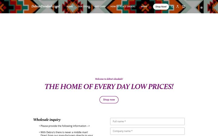 Screenshot of debrasdoodads.com
