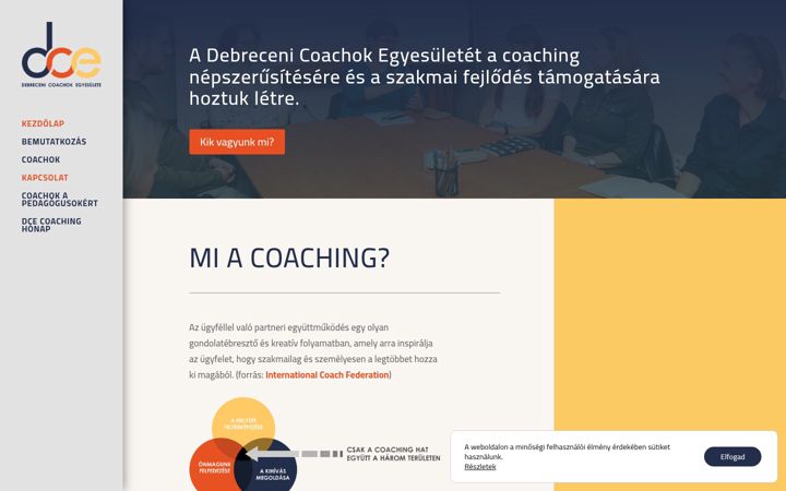 Screenshot ta' debrecencoach.hu