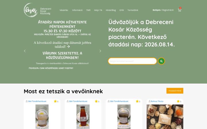 Screenshot του debrecenikosar.hu