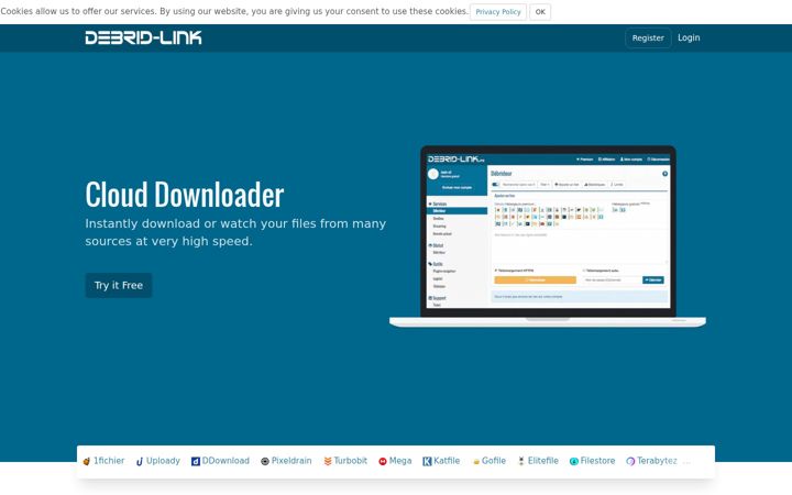 Screenshot of debrid-link.com