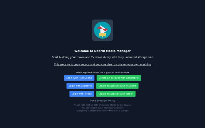 Screenshot of debridmediamanager.com
