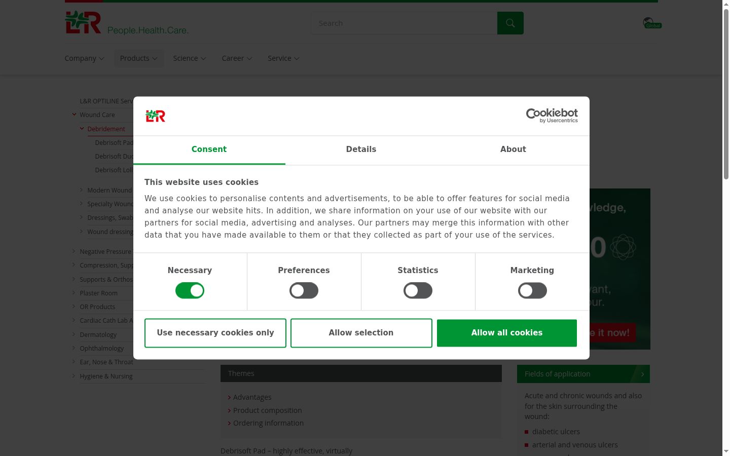 Sutikimo reklamjuostės, rodytos prieš bet kokią sąveiką, ekrano kopija