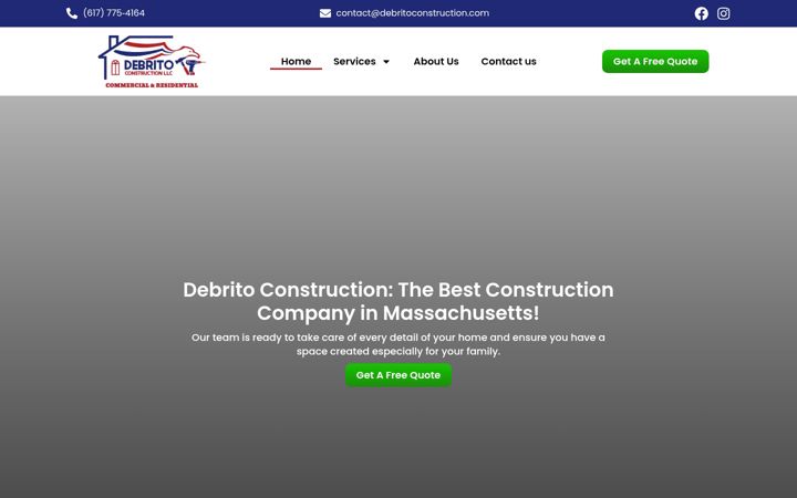 Screenshot of debritoconstruction.com
