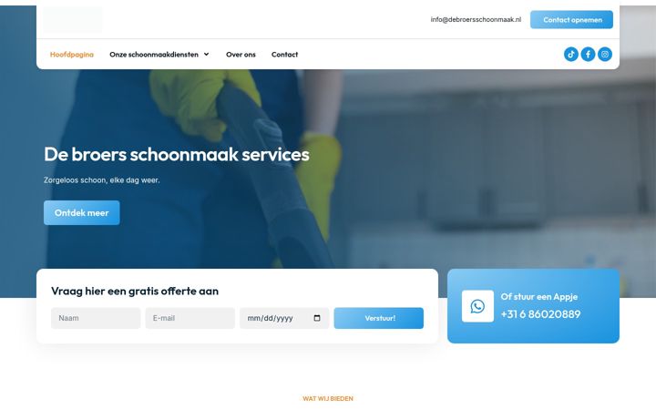 Captura de ecrã de debroersschoonmaak.nl