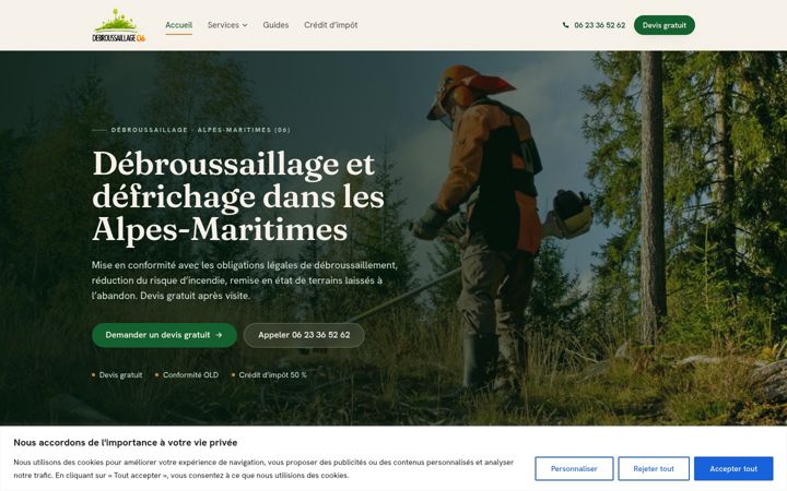 Skjermbilde av debroussaillage-06.fr