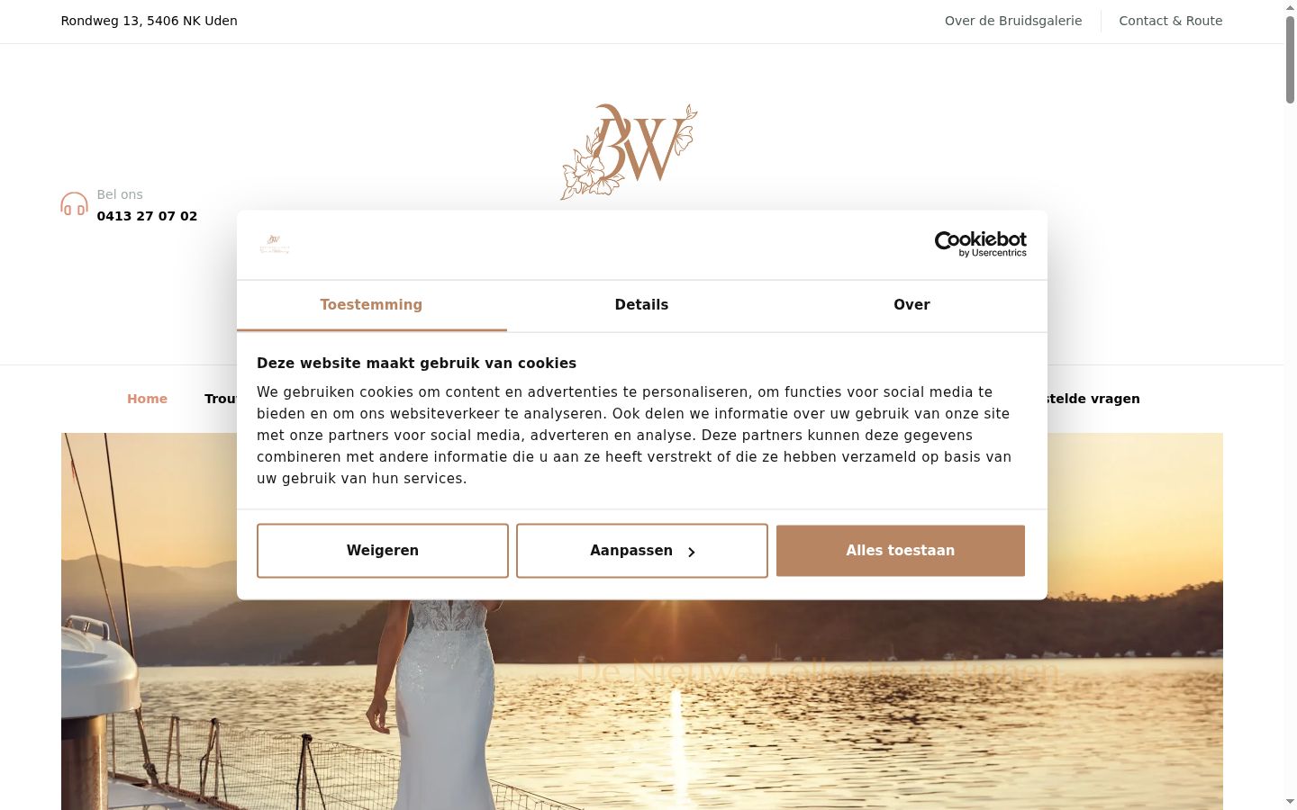 Captura de ecrã do banner de consentimento apresentado antes de qualquer interação
