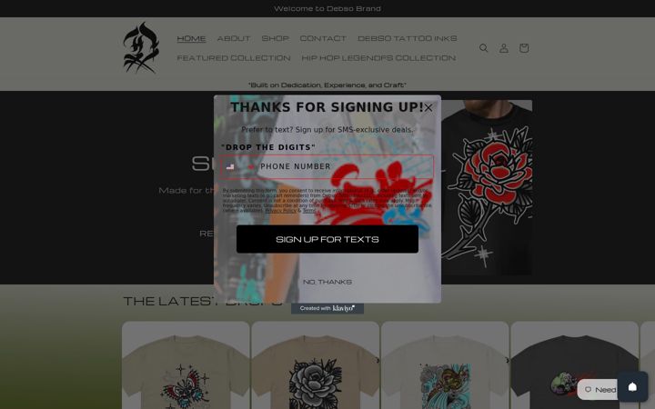 Screenshot of debsotattoo.com
