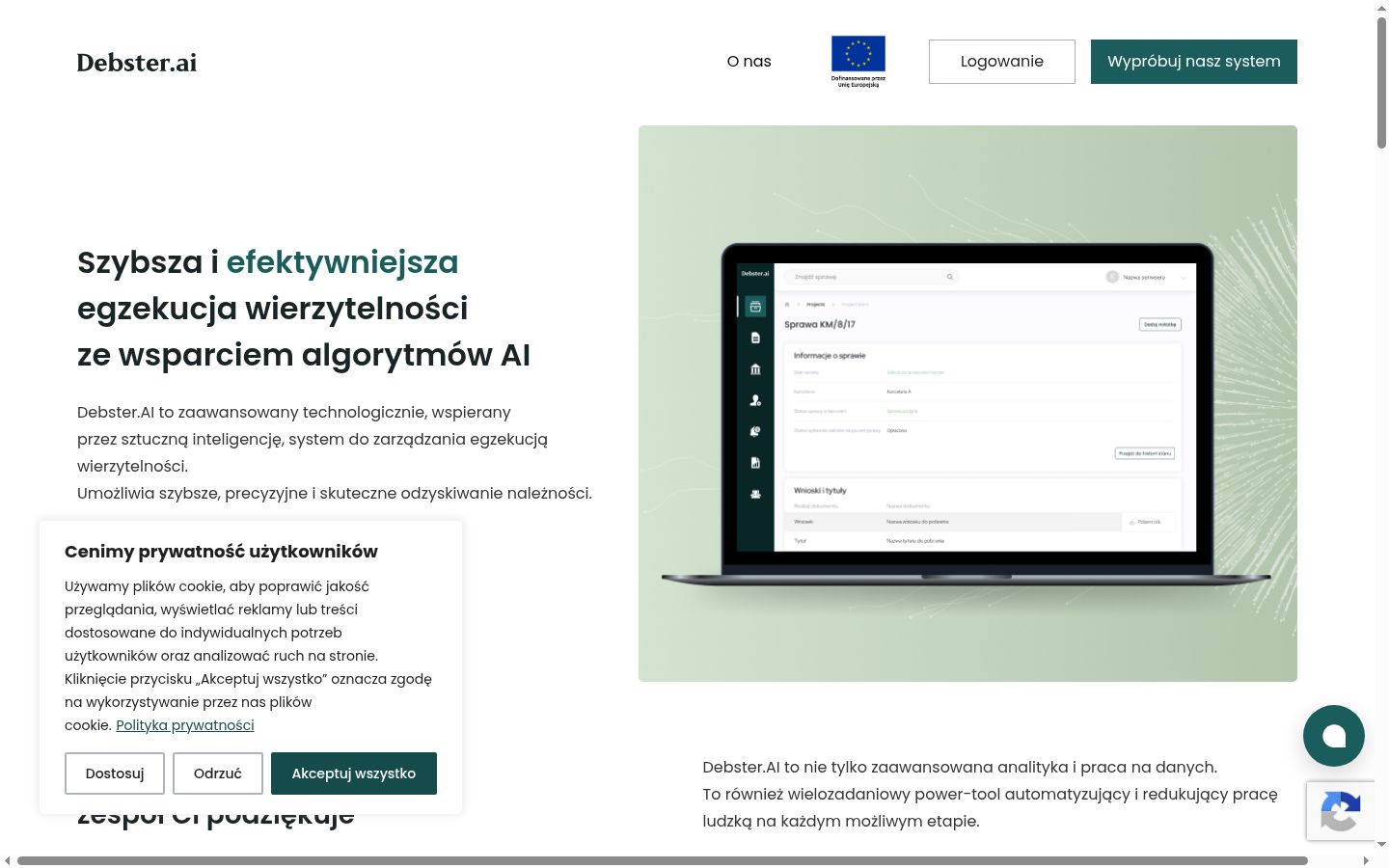 Zrzut ekranu banera zgody wyświetlanego przed jakąkolwiek interakcją