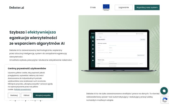 Zrzut ekranu debster.ai