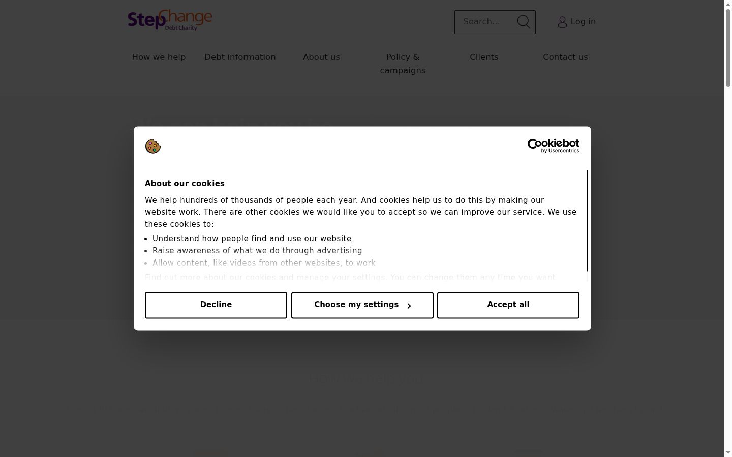 Screenshot del banner di consenso mostrato prima di qualsiasi interazione