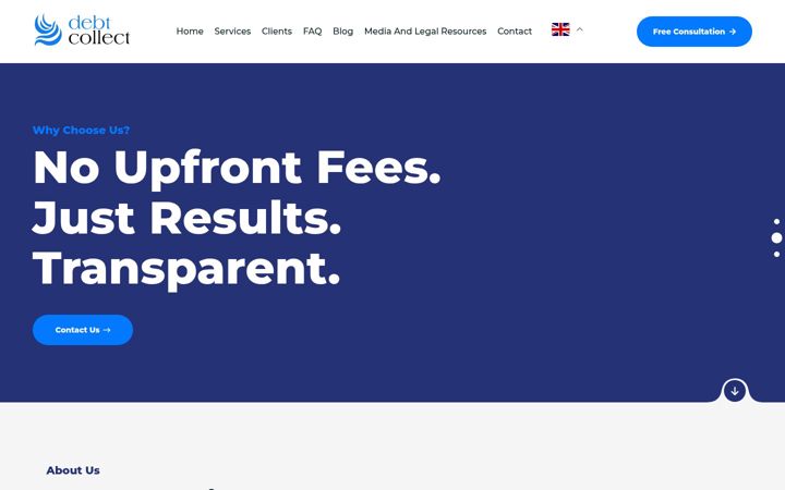 Screenshot of debtcollect.net