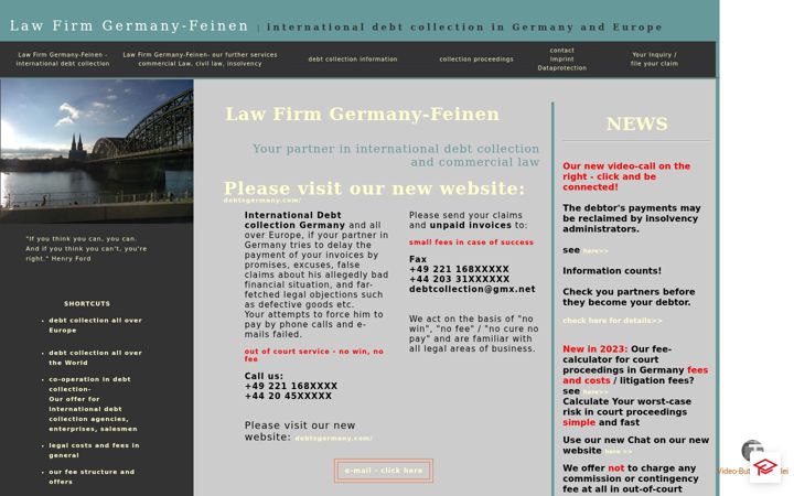 Screenshot of debtcollectioningermany.com