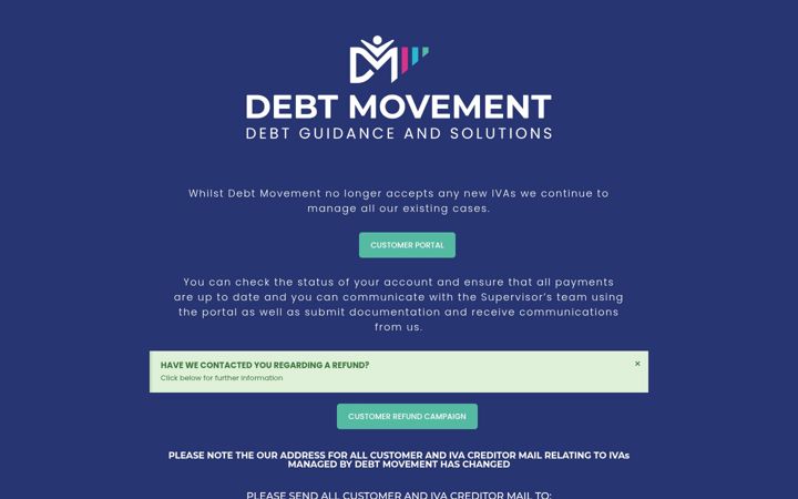 Screenshot of debtmovement.co.uk