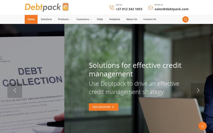 Screenshot of debtpack.com