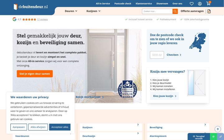 Ekrānuzņēmums no debuitendeur.nl