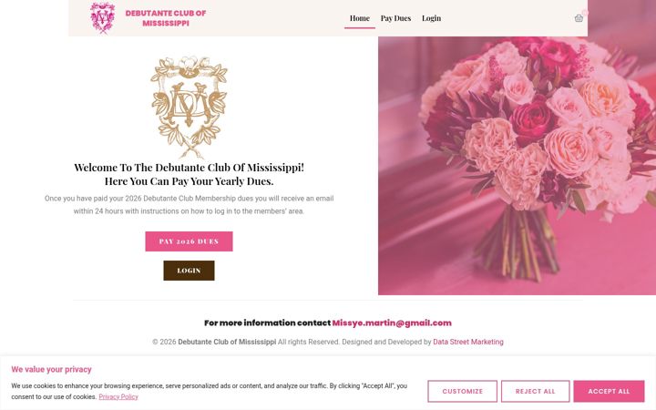 Screenshot of debutanteclubms.com