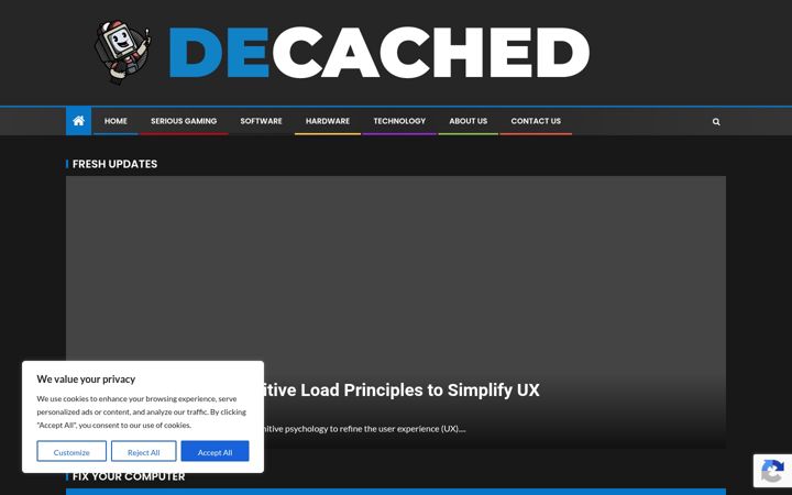 Screenshot of decached.com