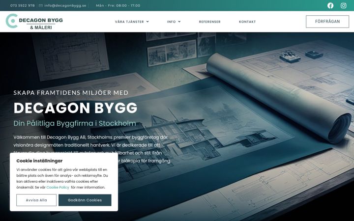 Screenshot of decagonbygg.se