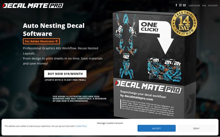 Screenshot of decalmatepro.com
