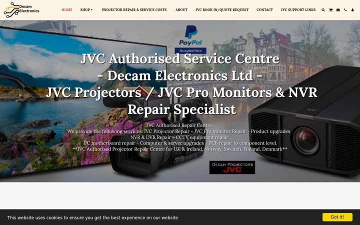Screenshot of decam-electronics.co.uk