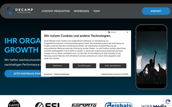 Screenshot of decamp.at