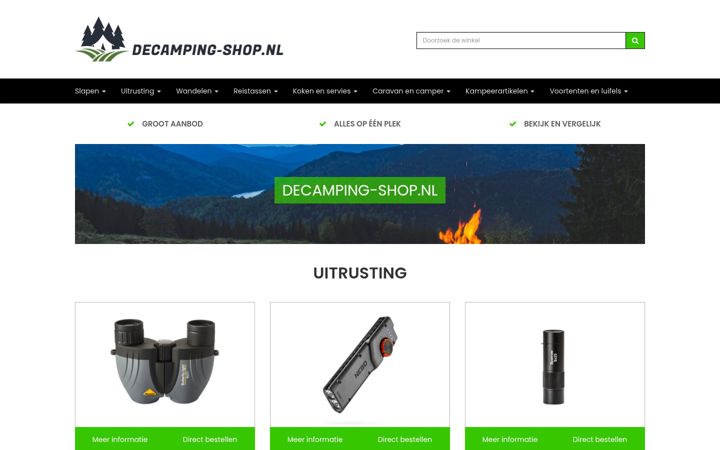 Screenshot of decamping-shop.nl